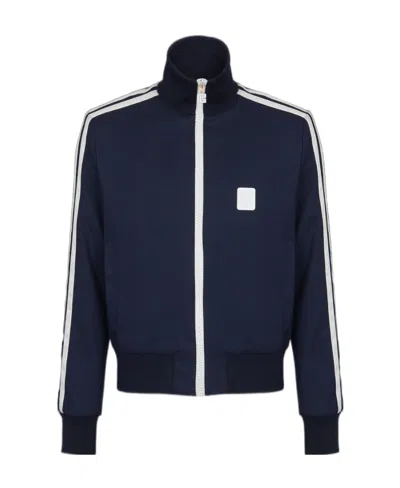 Balmain Pb Tape-embellished Bomber Jacket In Black