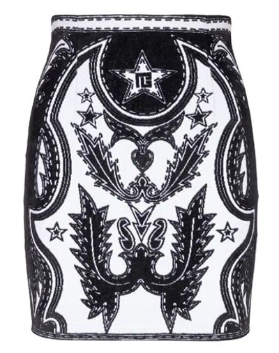 Balmain Pb Decorative-stitching Straight Skirt In Black