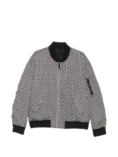 Balmain Pb-monogram Bomber Jacket In Black