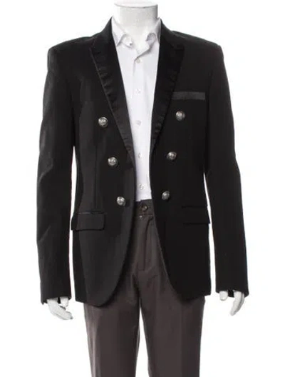 Pre-owned Balmain Peacoat In Black