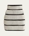 Balmain Pearl Pencil Mini Skirt In Blk White