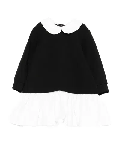 Balmain Kids' Peter-pan Collar Dress In Black