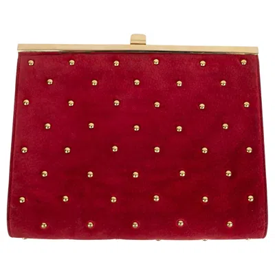 Pre-owned Balmain Pierre  Clutch Bag In Red