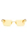 Balmain Pierre Geometric-frame Sunglasses In Gold