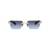 Balmain Pierre Titanium Rectangle Sunglasses In Multi