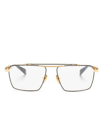 Balmain Pilot-frame Glasses In 黑色