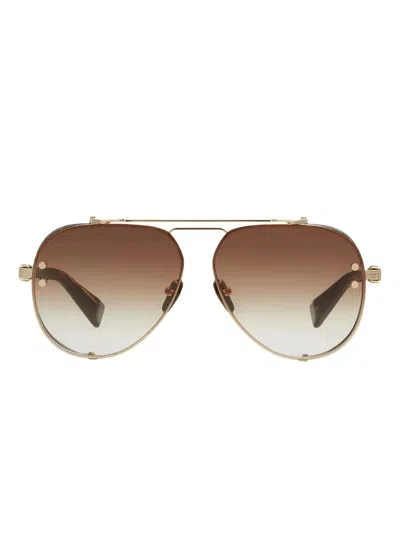 Balmain Pilot-frame Sunglasses In Brown