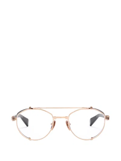 Balmain Pilot-frame Glasses In Gold