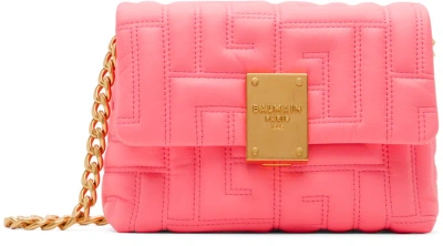 Balmain Pink 1945 Soft Mini Quilted Leather Bag In 437 Bubble Gum