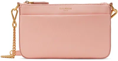 Balmain Pink 1945 Soft Zipped Mini Bag In 2bx Peche
