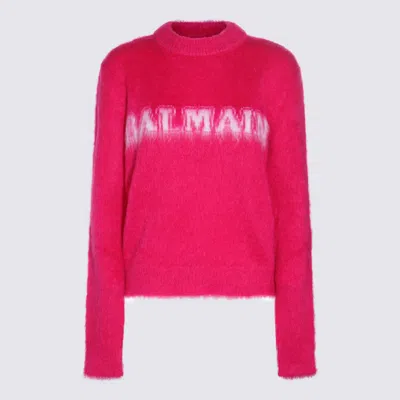Balmain Logo Mohair Sweater In Multicolour