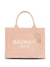 Balmain Small B-army Suede Tote Bag In Pink