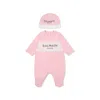 Balmain Pink Babygrow Set For Baby Girl With Logo In Pink