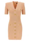 Balmain Knitted Mini Dress In Pink