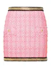 Balmain Chain-embellished Tweed Miniskirt In Nude & Neutrals