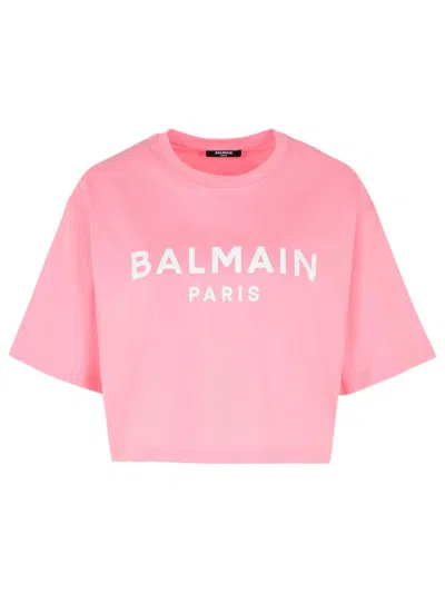 BALMAIN BALMAIN PINK COTTON TOP