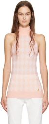 Balmain Diamond Turtleneck In Oig Saumon/ Rose Pal