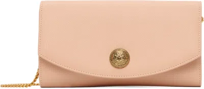 Balmain Pink Emblème Grained Calfskin Bag In 0dx Nude Rose
