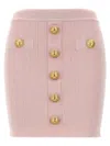 Balmain High-rise Knitted Miniskirt In Pink
