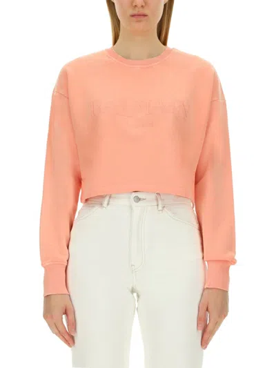 Balmain Pink Logo Crew Neck Sweatshirt