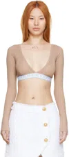 Balmain Pink Lurex Long Sleeve T-shirt In 651 Pink/gold