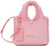 Balmain Mini B-army Grocery Tweed Bag In 4cu Rose