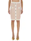 Balmain Pink Polyamide Skirts In Neutral