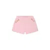 Balmain Pink Shorts For Baby Girl With Buttons In Pink