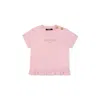 Balmain Pink T-shirt For Baby Girl With Gold Logo In Pink