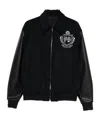 Balmain Pinstripe-print Panelled Bomber Jacket In Black