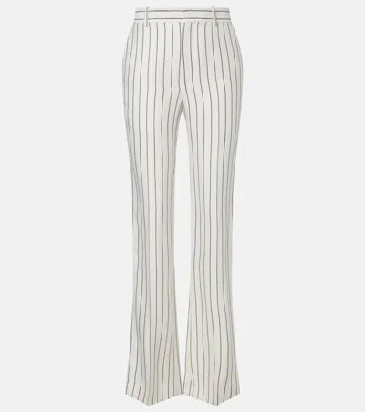 Balmain Pinstripe Straight Pants In Gray