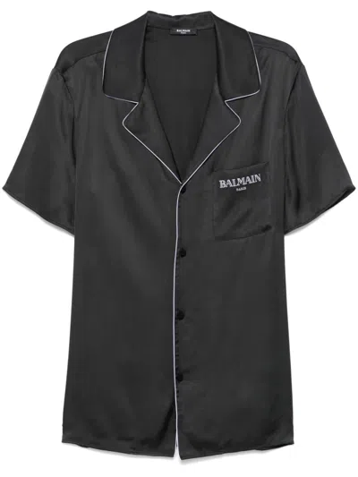 Balmain Shirt In Black Viscose