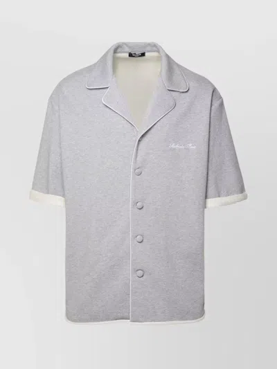 Balmain Cotton Shirt In Grey