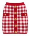 Balmain Vichy Buttoned Mini Skirt