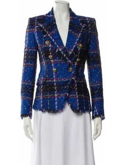Pre-owned Balmain Plaid Print Blazer