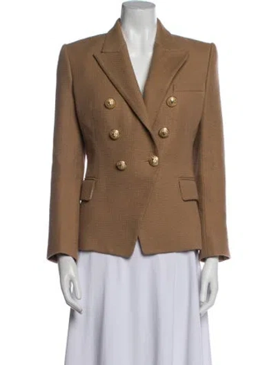 Pre-owned Balmain Plaid Print Blazer In Neutral