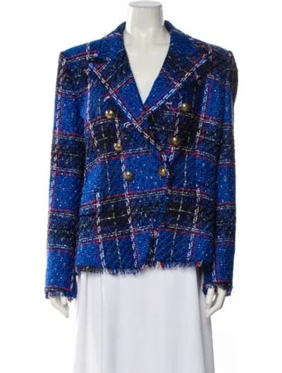 Pre-owned Balmain Plaid Print Blazer W/ Tags