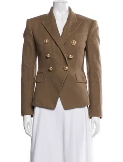 Pre-owned Balmain Plaid Print Blazer W/ Tags In Brown