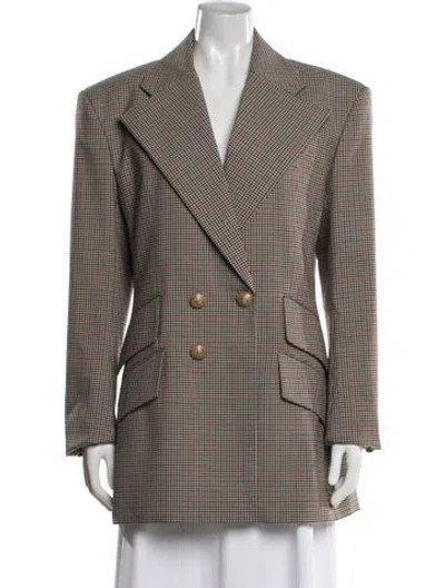 Pre-owned Balmain Plaid Print Blazer W/ Tags In Multi