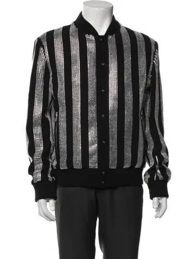 Pre-owned Balmain Plaid Print Bomber Jacket In Black