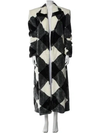 Pre-owned Balmain Plaid Print Coat In Multi