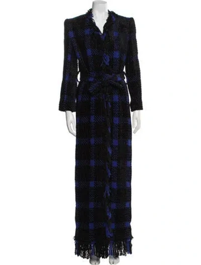 Pre-owned Balmain Plaid Print Coat In Multi