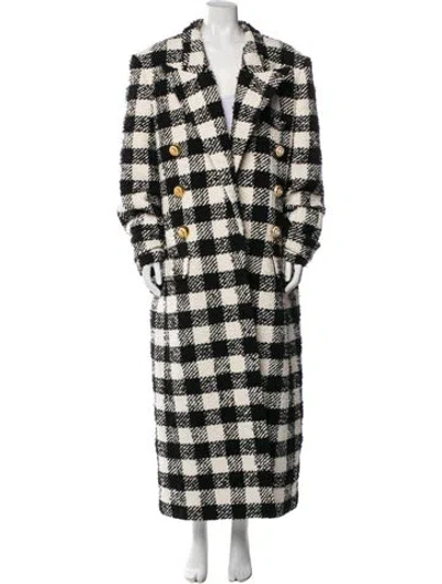 Pre-owned Balmain Plaid Print Coat W/ Tags In Multi