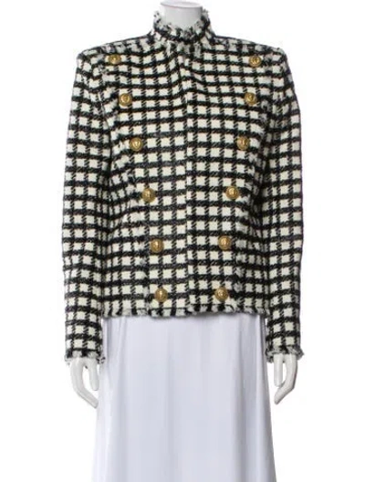 Pre-owned Balmain Plaid Print Evening Jacket W/ Tags In Multi