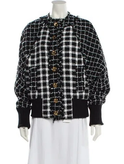 Pre-owned Balmain Plaid Print Jacket In Black