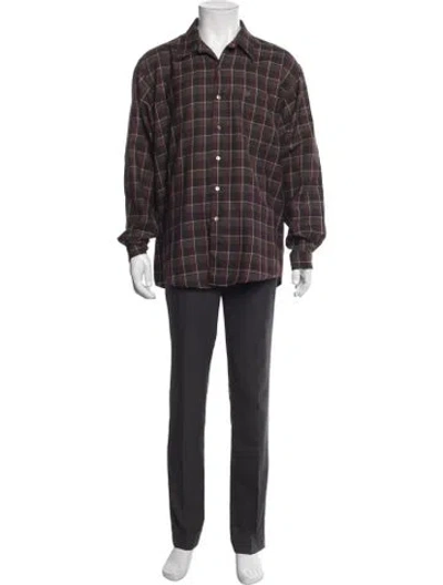 Pre-owned Balmain Plaid Print Long Sleeve Shirt In Multi