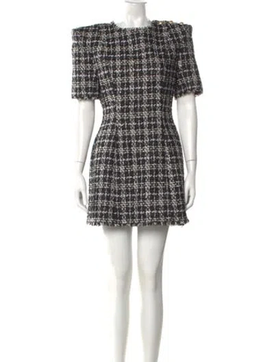 Pre-owned Balmain Plaid Print Mini Dress In Multi