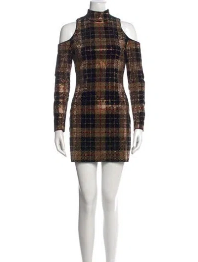 Pre-owned Balmain Plaid Print Mini Dress In Multi