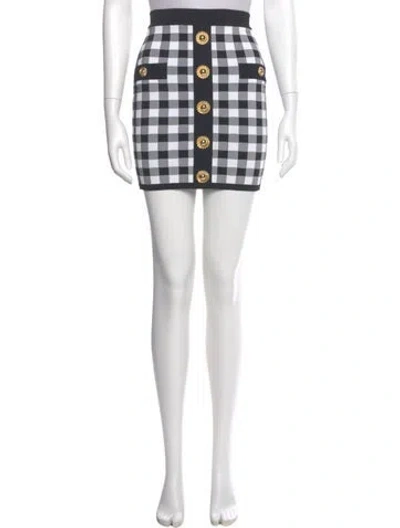 Pre-owned Balmain Plaid Print Mini Skirt In Multi