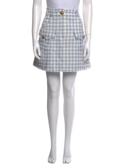 Pre-owned Balmain Plaid Print Mini Skirt W/ Tags In Neutral